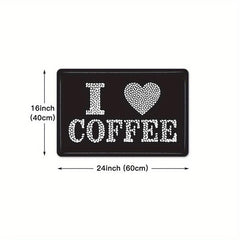 Love Coffee Kitchen Floor Mat Soft Non-slip Dirt-resistant Washable Doormat