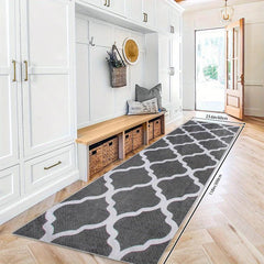 Geometric Moroccan Runner Rug Soft Non Slip Machine Washable