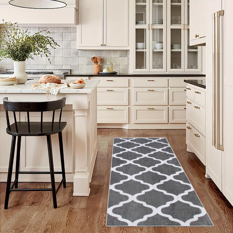 Geometric Moroccan Runner Rug Soft Non Slip Machine Washable