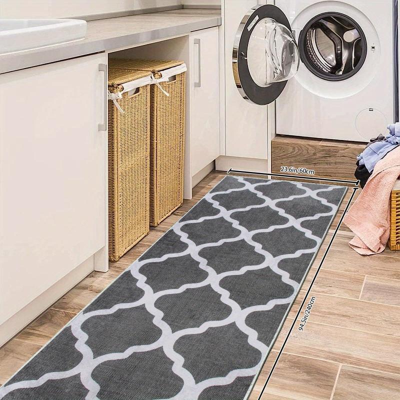 Geometric Moroccan Runner Rug Soft Non Slip Machine Washable
