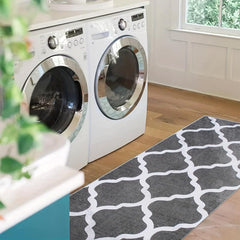 Geometric Moroccan Runner Rug Soft Non Slip Machine Washable