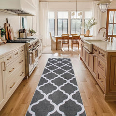 Geometric Moroccan Runner Rug Soft Non Slip Machine Washable