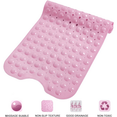 Non Slip Extra Long Bath Tub Mat with Suction Cups and Drain Holes