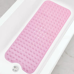 Non Slip Extra Long Bath Tub Mat with Suction Cups and Drain Holes