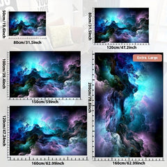3D Illusion Floor Mat Galaxy Stars Pattern Flannel Area Rug