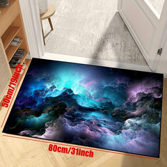 3D Illusion Floor Mat Galaxy Stars Pattern Flannel Area Rug