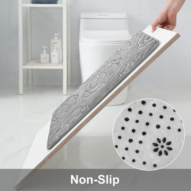 1pc Bath Rugs Rose Flower Embossed Bathroom Bath Mat Flannel Non Slip Carpet