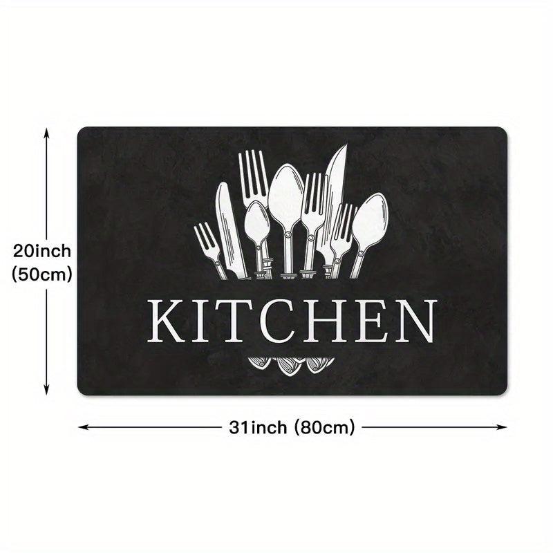 Kitchen Print Mat - Anti Slip Polyester Carpet