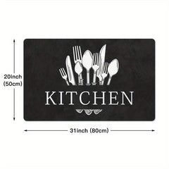 Kitchen Print Mat - Anti Slip Polyester Carpet