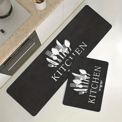 Kitchen Print Mat - Anti Slip Polyester Carpet