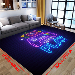 Large 3D Gaming Area Rug Machine Washable