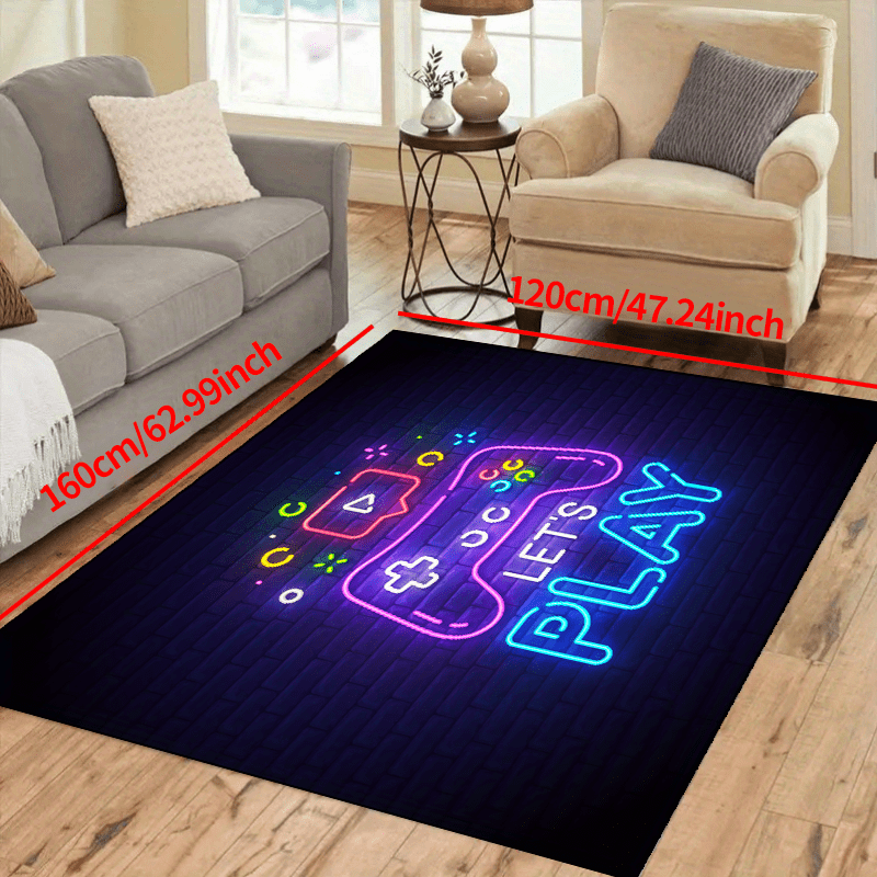 Large 3D Gaming Area Rug Machine Washable