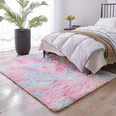 Soft Tie-Dye Area Rug for Girls Bedroom - Cozy & Stylish Rug for Bedside