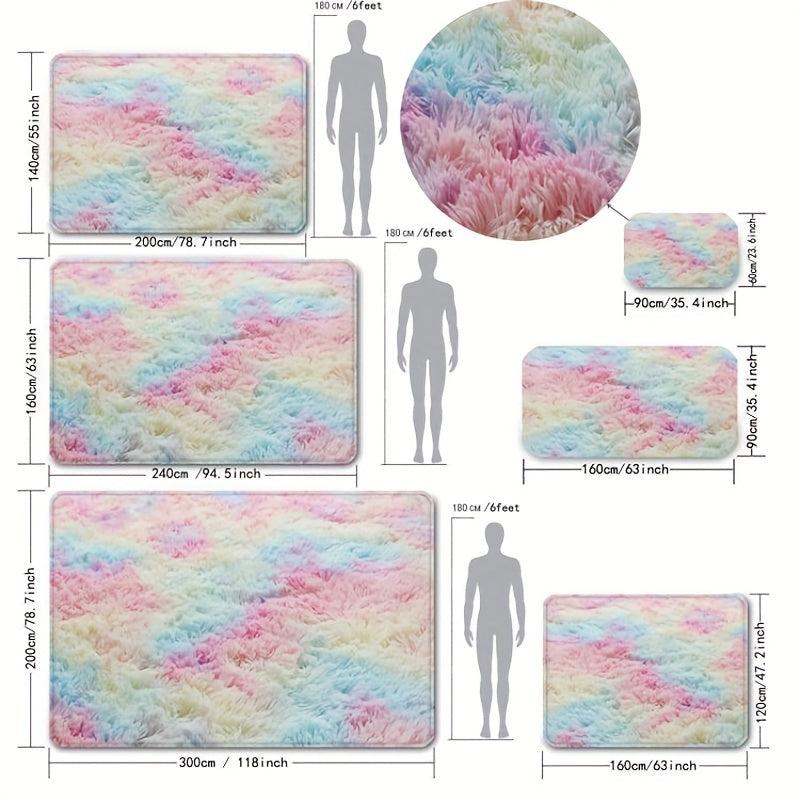 Soft Tie-Dye Area Rug for Girls Bedroom - Cozy & Stylish Rug for Bedside