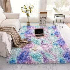 Soft Tie-Dye Area Rug for Girls Bedroom - Cozy & Stylish Rug for Bedside