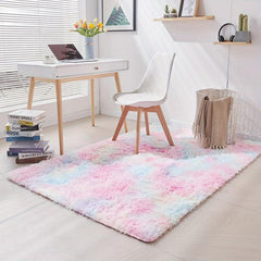 Soft Tie-Dye Area Rug for Girls Bedroom - Cozy & Stylish Rug for Bedside