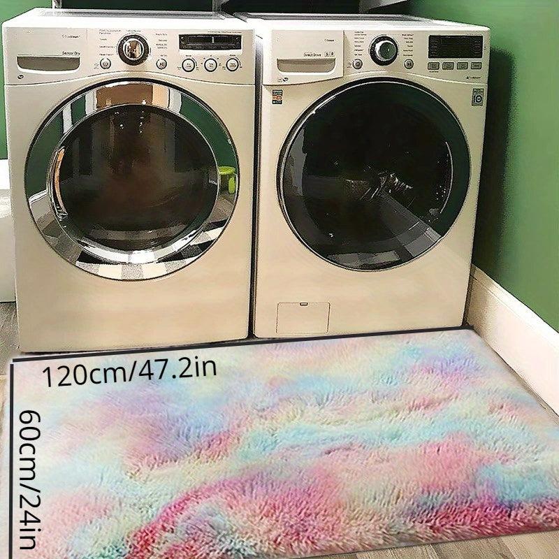 Soft Rainbow Rug For Girls Bedroom Kids Room Shaggy Tie Dye Throw Carpet