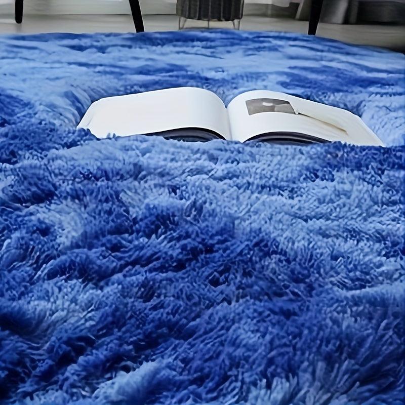 Soft Fluffy Bedroom Rugs Indoor Shaggy Plush Area Rug Sapphire