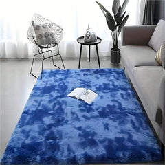 Soft Fluffy Bedroom Rugs Indoor Shaggy Plush Area Rug Sapphire