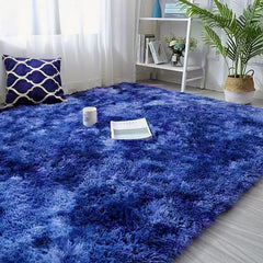 Soft Fluffy Bedroom Rugs Indoor Shaggy Plush Area Rug Sapphire