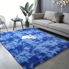 Soft Fluffy Bedroom Rugs Indoor Shaggy Plush Area Rug Sapphire