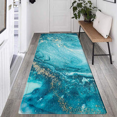 Marble Pattern Rug Non Slip Modern Fabric Floor Mat Home