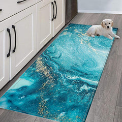 Marble Pattern Rug Non Slip Modern Fabric Floor Mat Home