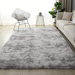 Soft Fluffy Area Rug Tie Dyed Bedroom Carpet