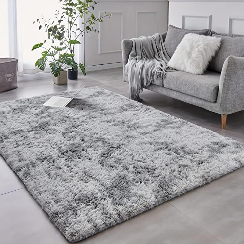 Soft Fluffy Area Rug Tie Dyed Bedroom Carpet