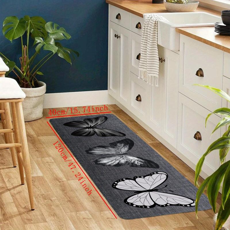 Butterfly Anti Fatigue Kitchen Mat Absorbent Bath Laundry Floor Entrance Doormat