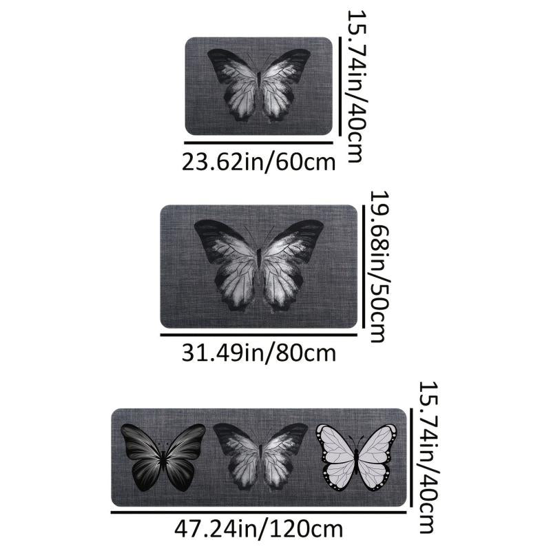 Butterfly Anti Fatigue Kitchen Mat Absorbent Bath Laundry Floor Entrance Doormat