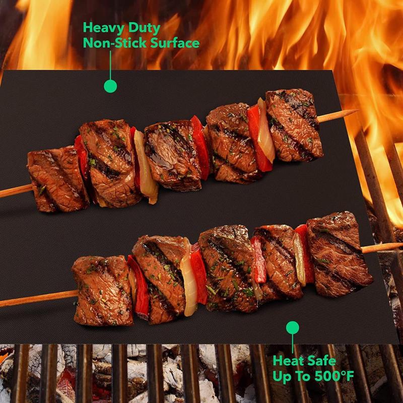 5pcs Non-Stick BBQ Grill Mat Baking Mat BBQ Tools Grilling Sheet Reusable Mats