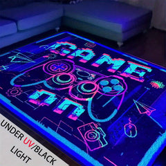 Gamepad Luminous Floor Mat Soft Non-slip Flannel Rug