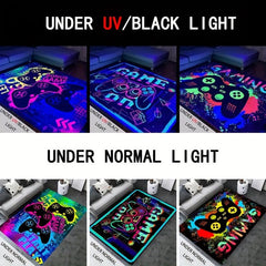 Gamepad Luminous Floor Mat Soft Non-slip Flannel Rug