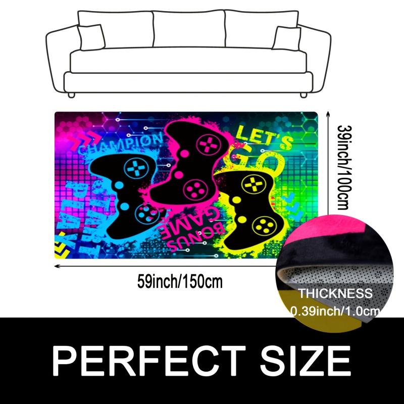 Gamepad Luminous Floor Mat Soft Non-slip Flannel Rug