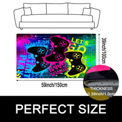 Gamepad Luminous Floor Mat Soft Non-slip Flannel Rug