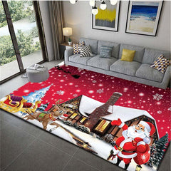 Merry Christmas Santa 3D Print Area Rug Machine Washable Carpet