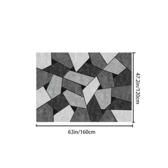 Printed Grey Geometric Non-slip Decorative Living Room Rug