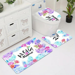 3pcs Plush Fluffy Bathroom Rugs Set Soft Bath Mat Non Slip Absorbent Shower Mat