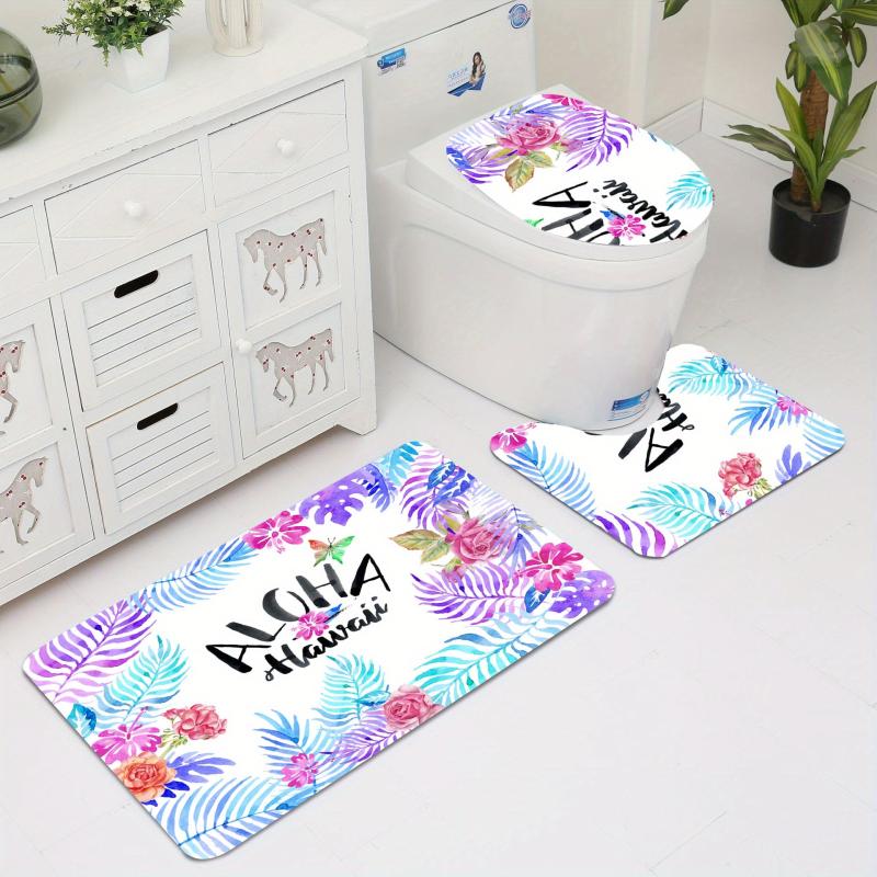 3pcs Plush Fluffy Bathroom Rugs Set Soft Bath Mat Non Slip Absorbent Shower Mat