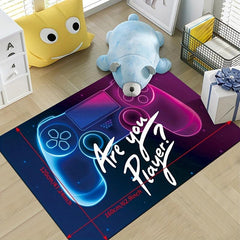 Large Gamer Room Decor Rug, Non-slip Game Bedroom Living Rug, Machine Washable