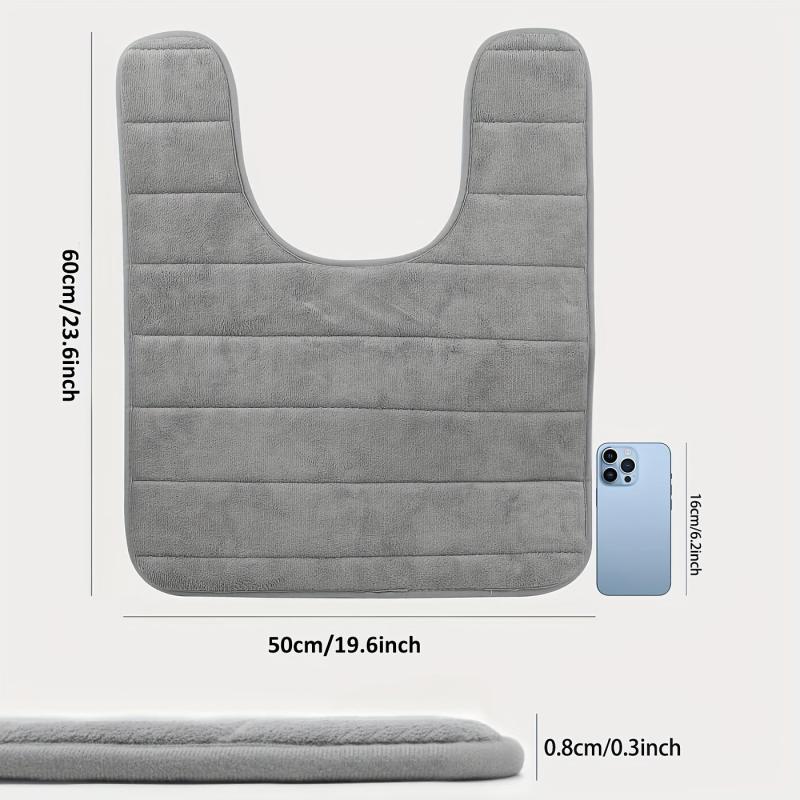 Soft Memory Foam Toilet Bath Mat U Shaped