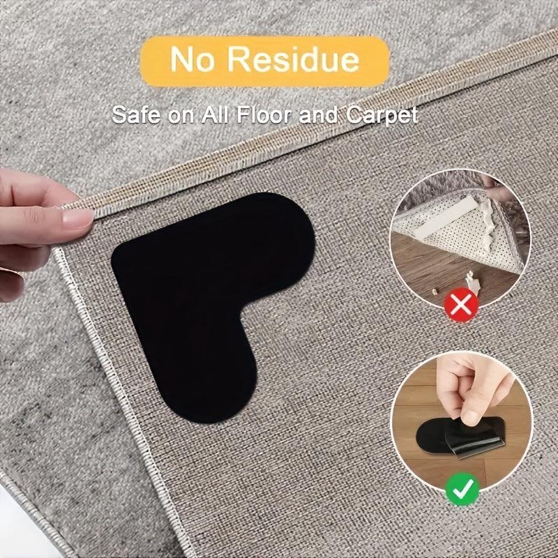8pcs Anti Slip Carpet Mats for Tiling & Wood Flooring Stickers