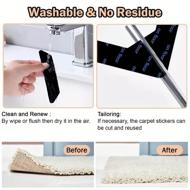 8pcs Anti Slip Carpet Mats for Tiling & Wood Flooring Stickers
