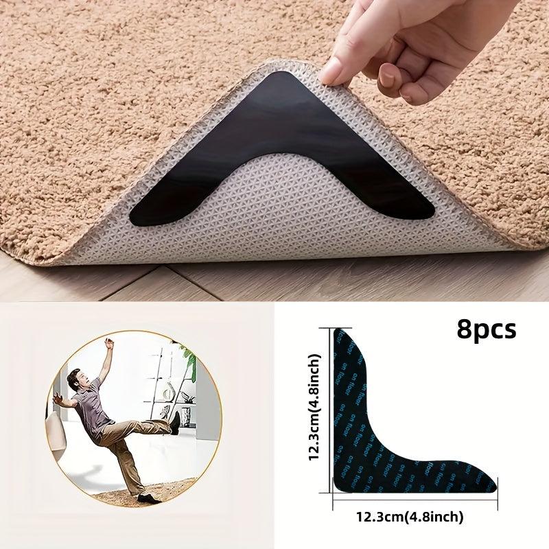 8pcs Anti Slip Carpet Mats for Tiling & Wood Flooring Stickers