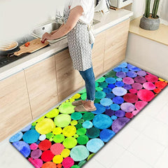 Colorful Dot Kitchen Carpet Non-slip Doormat Runner Rugs