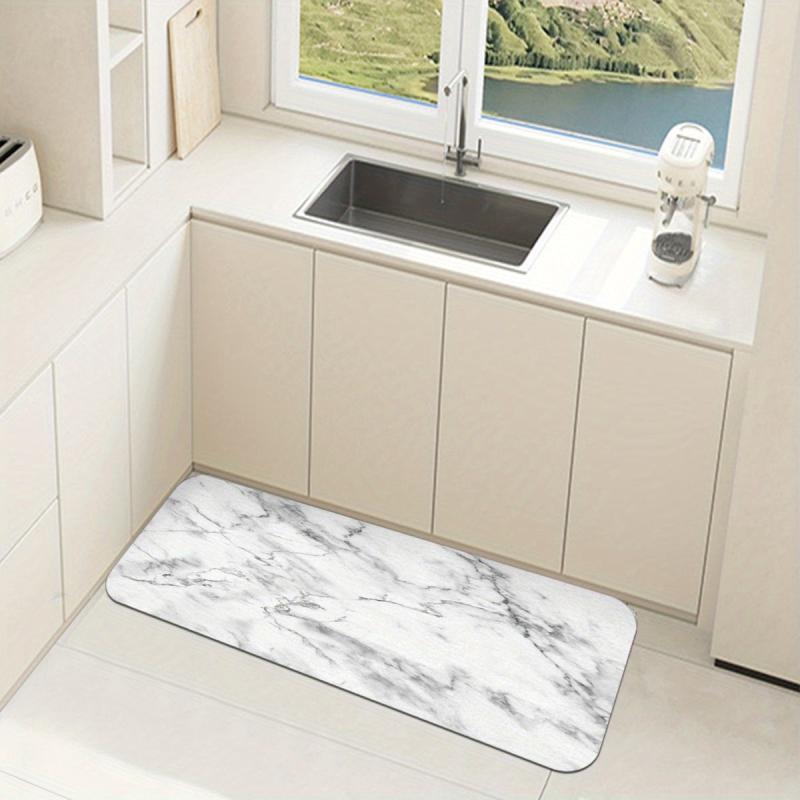 Non Slip Stylish Marble Floor Mat Absorbent Various Sizes