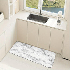 Non Slip Stylish Marble Floor Mat Absorbent Various Sizes