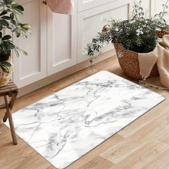 Non Slip Stylish Marble Floor Mat Absorbent Various Sizes