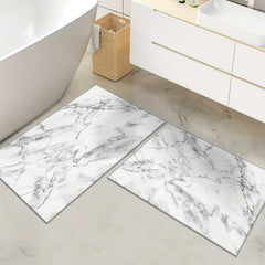 Non Slip Stylish Marble Floor Mat Absorbent Various Sizes